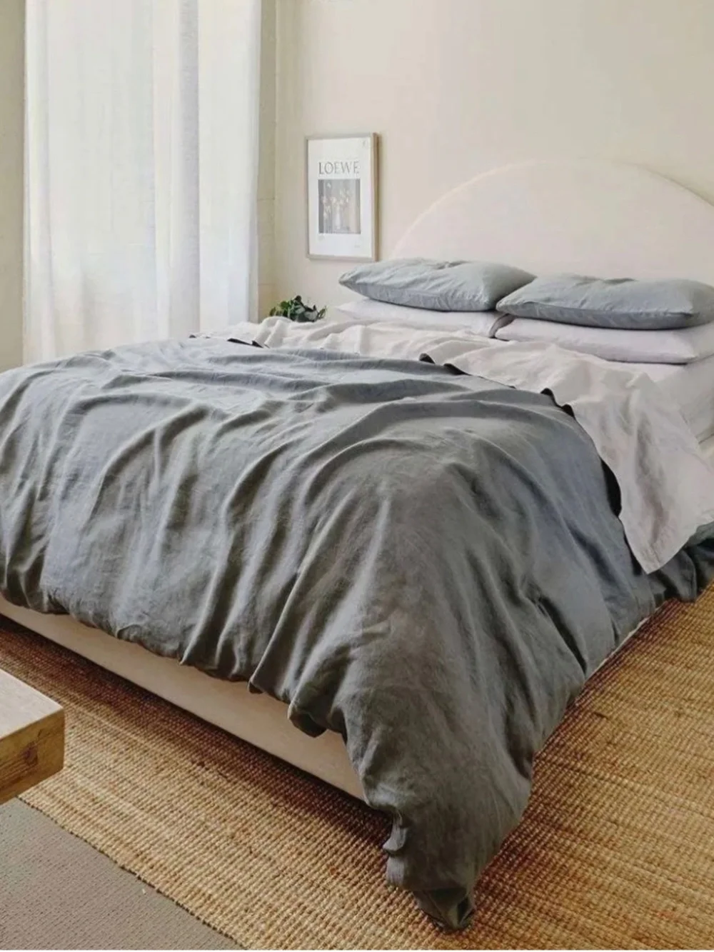 Bed Threads 100% Flax Linen Fog Bedding Set TWIN XL Duvet Sheet Pillowcases